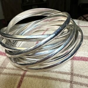 Elegant Silver Bangle Set